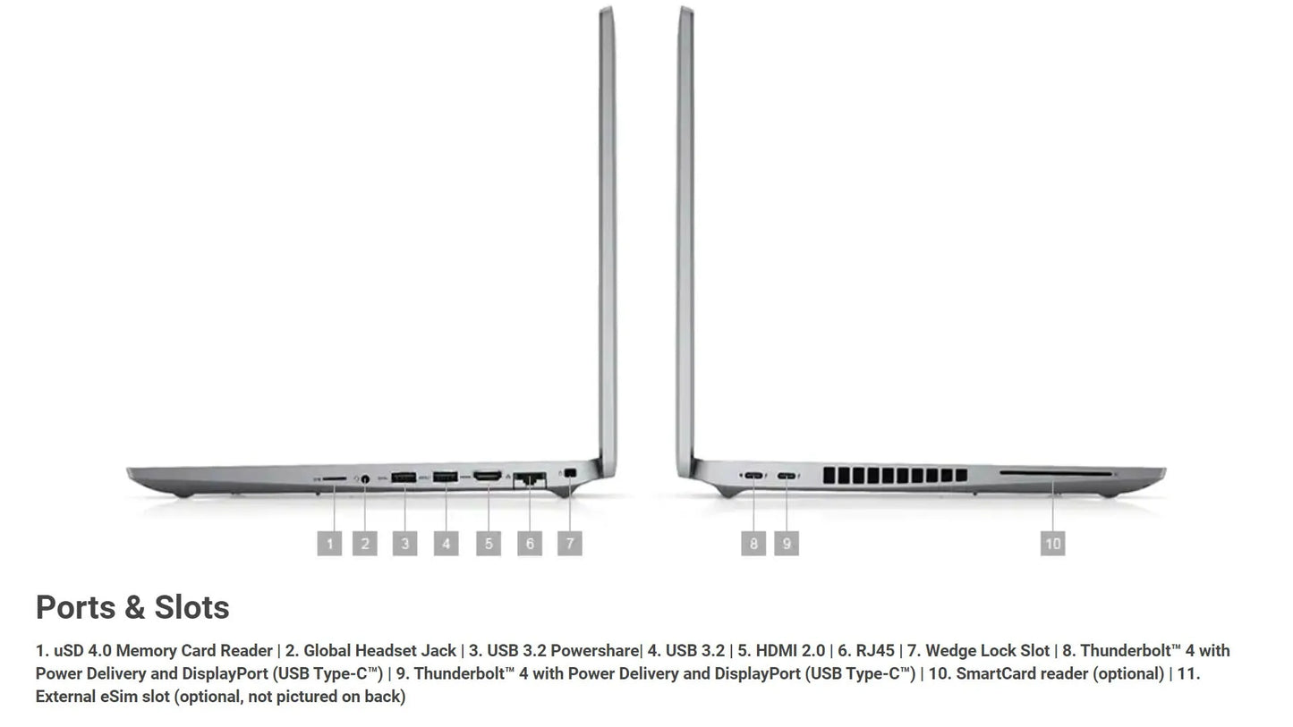 Dell 5520 15.6" Touch, Intel i7, 32GB Ram, 512GB SSD, 11 Pro